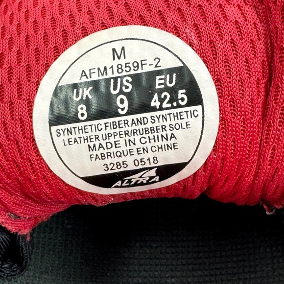 Altra Olympus Men's Foot Shape Gray Red Trail Running Shoes Size 9 AFM1859F2 - Picture 6 of 12